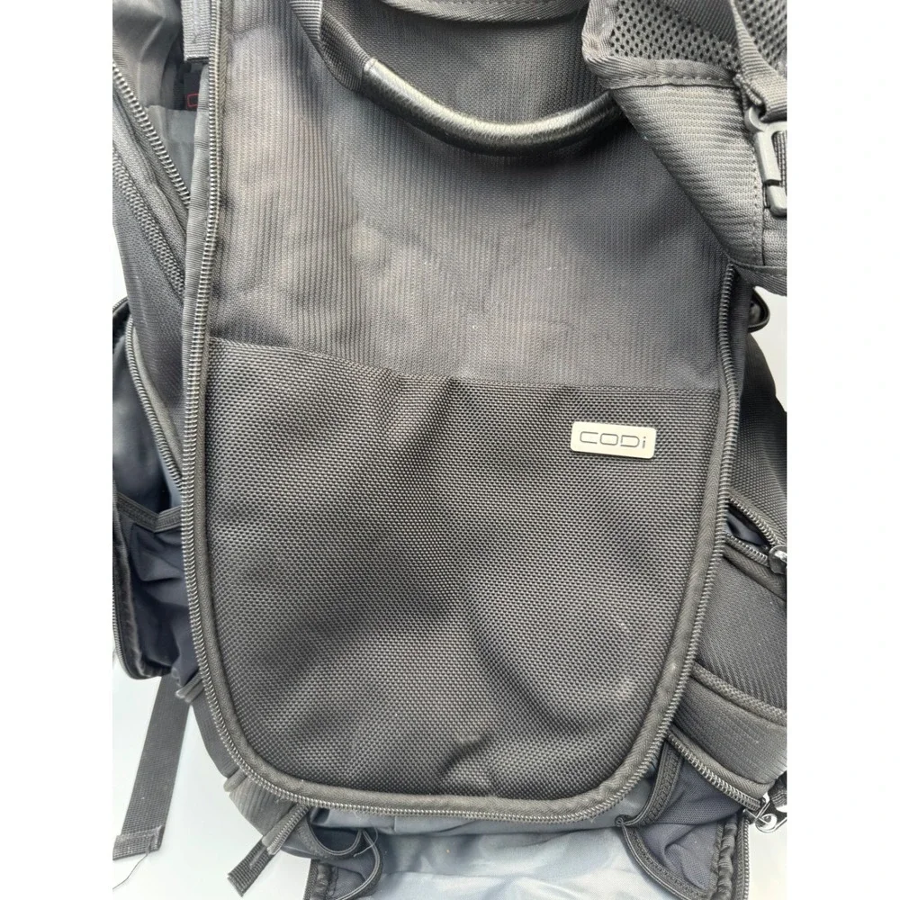 CODi Black Ballistic Nylon Laptop Backpack Tech Travel Bag Multi-Pocket Unisex
